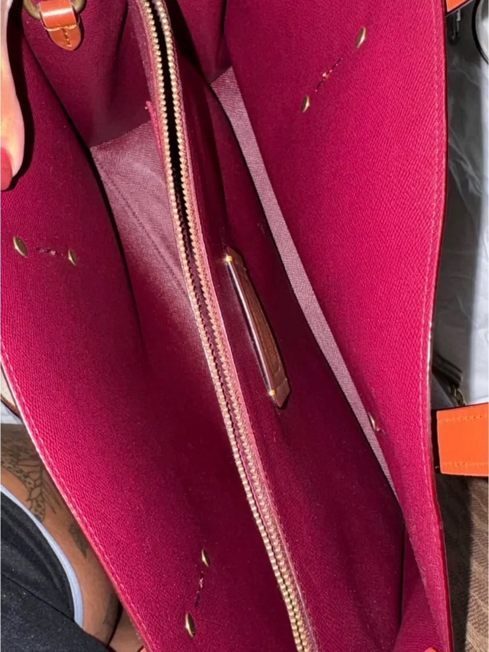Coach Brown Signature Canvas Shoulder Tote with Saddle Trim